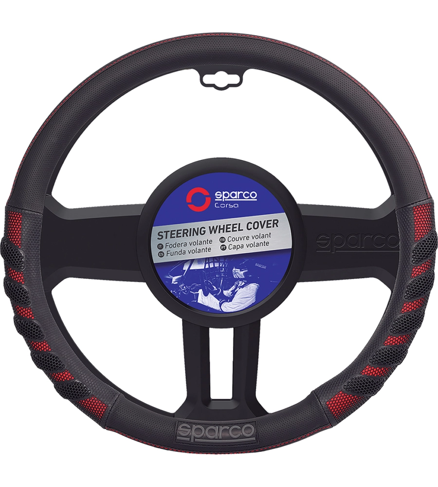 Coprivolante auto universale sparco rosso/nero anti dissolvenza - sps101